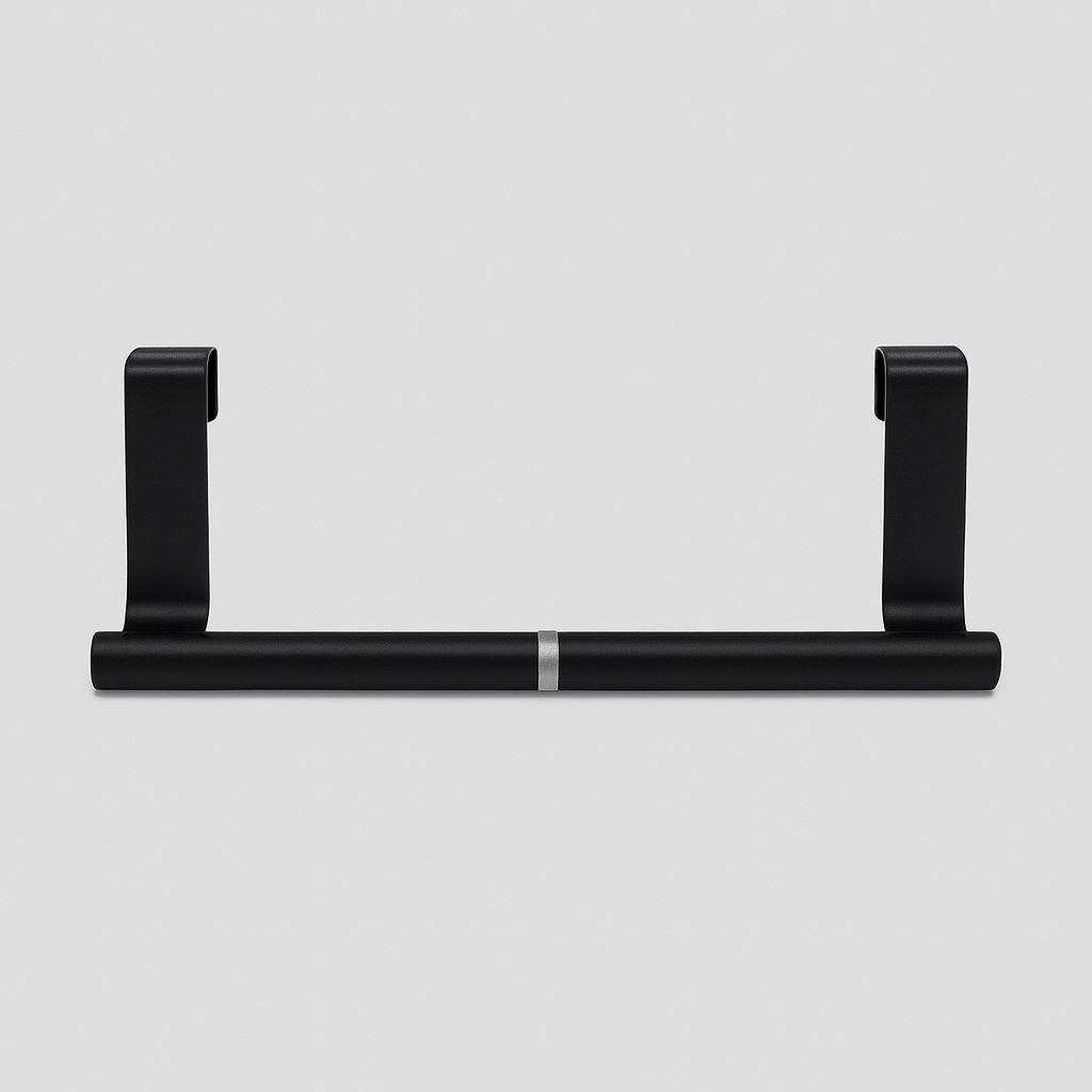 Ruimtebesparende handdoekhouder onder een aanrechtblad