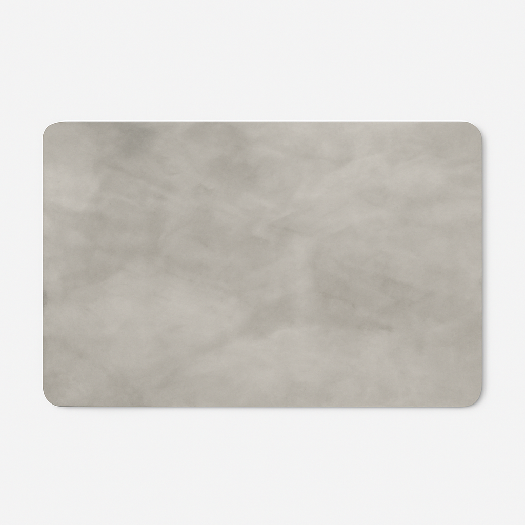 Rechthoekige mat met een glad oppervlak en afgeronde hoeken.