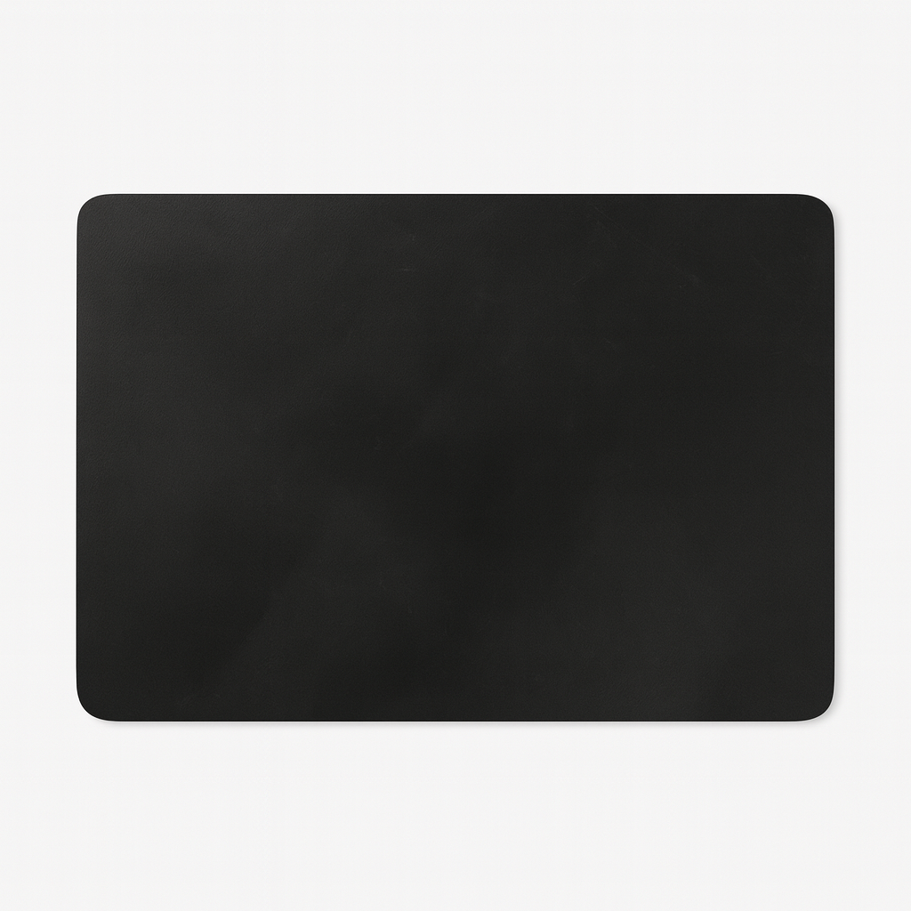 Rechthoekige mat met een glad oppervlak en afgeronde hoeken.